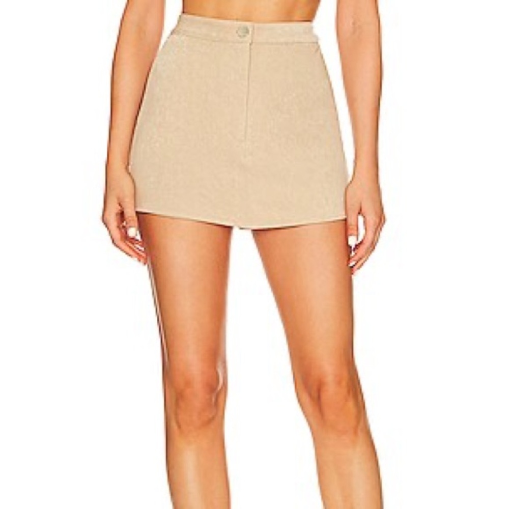 Revolve: h:ours Beige High-Waist Skort, Size: 0